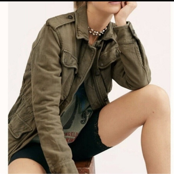 Free People Not Your Brother’s Surplus Jacket Olive Green Size Small retail $168 - Picture 2 of 8
